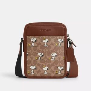 NWT Coach CBK48 X Peanuts Sullivan Crossbody Bag Signature Canvas W Snoopy Print